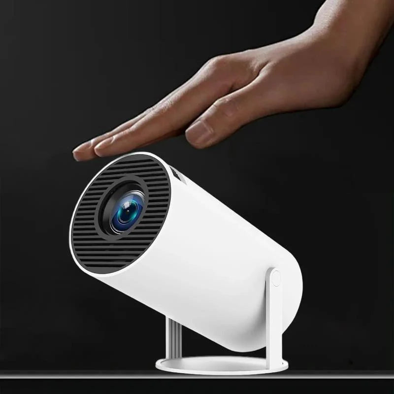 Portable Android WiFi Bluetooth-Compatible Projector with Remote Control for Home Theater, Outdoor, Office, and Bedroom Use